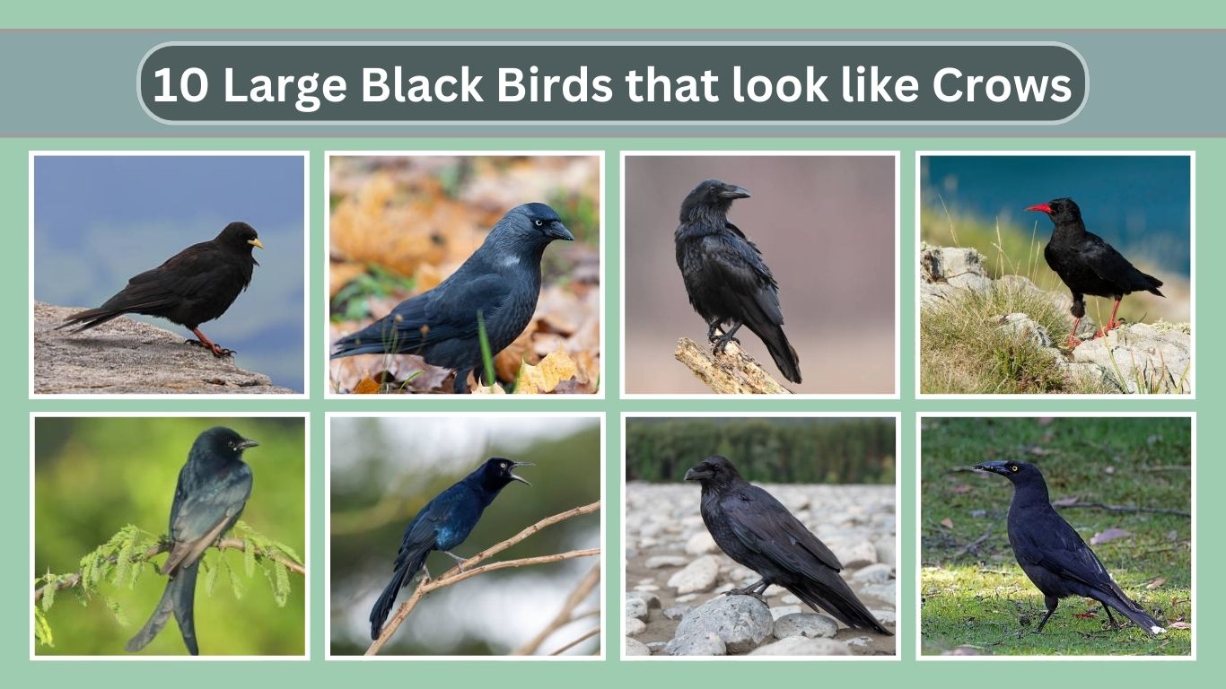 10 Large Black Birds that look like Crows